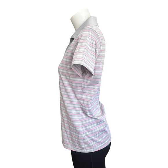 Bolle Striped Polo Shirt Women’s Short Sleeve V Neck‎ Golf Size Small - Picture 3 of 8